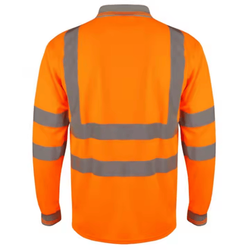 High Visibility Reflective Safety Work Long Sleeve Polo Shirt - lsasafety