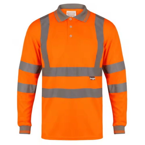 High Visibility Reflective Safety Work Long Sleeve Polo Shirt - lsasafety